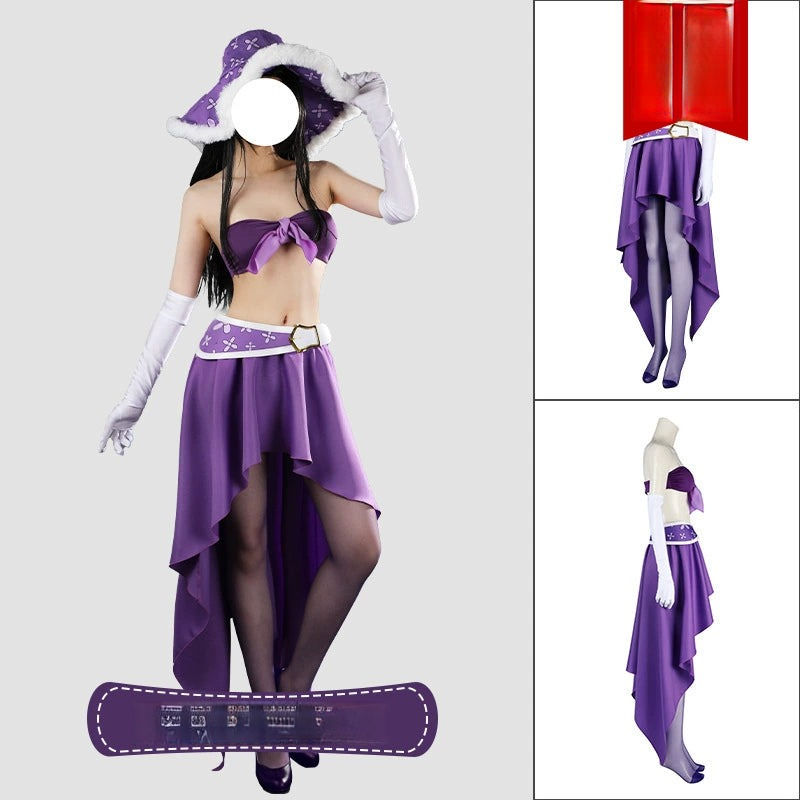 Nico Robin One Piece Kostuem Cosplay Damen Lila Weiss