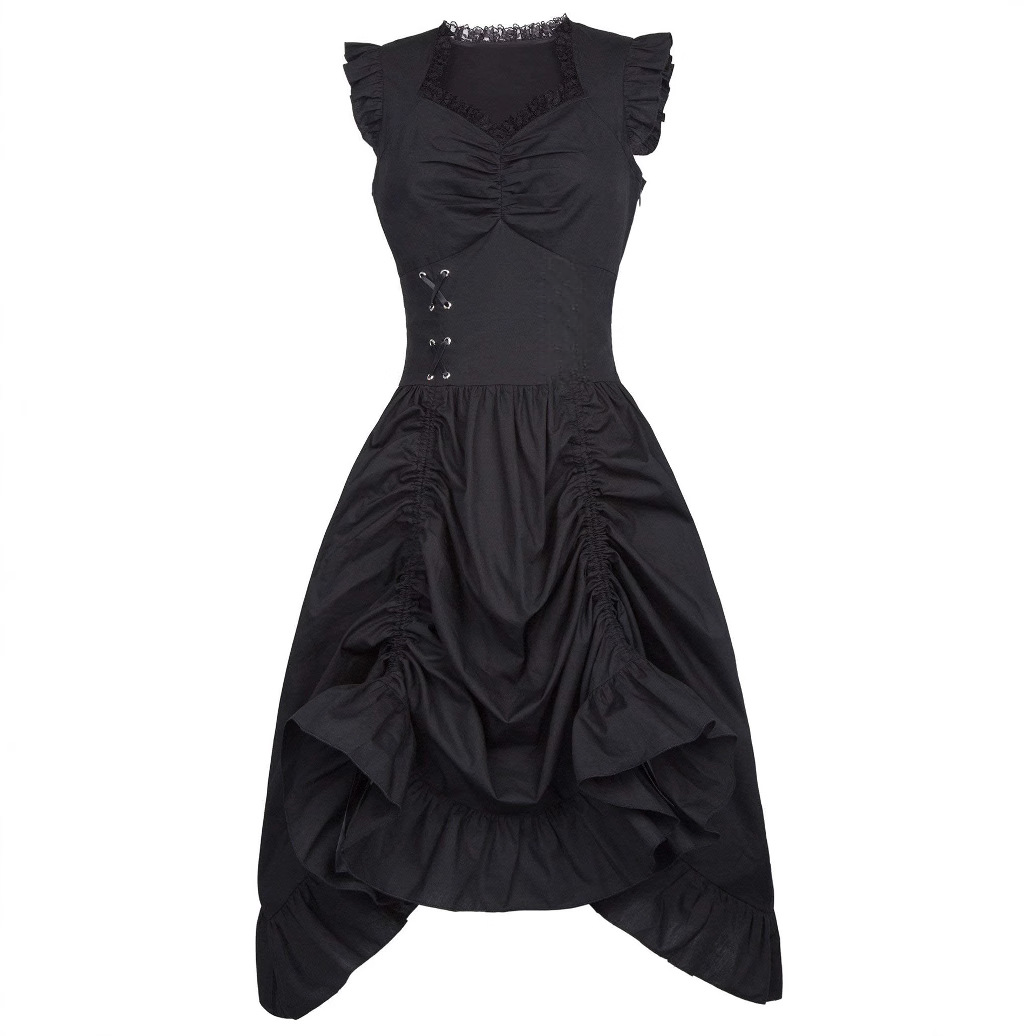 Viktorianisches Kleid ärmellos – Rüschenkleid, DAMEN
