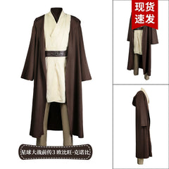 Obi-Wan Kenobi Star Wars Jedi-Robe Cosplay Kostuem Damen Braun