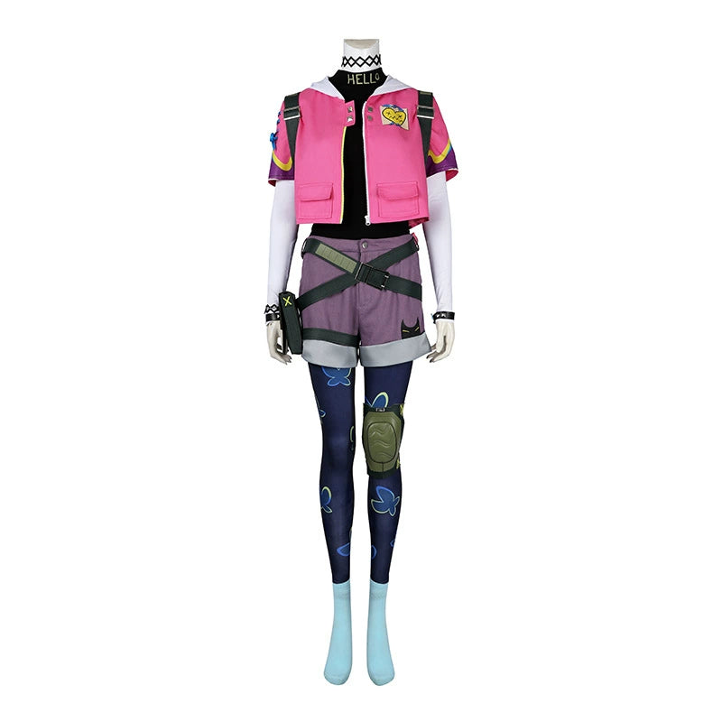 Clove Valorant Streetwear-Set Cosplay Kostuem Damen Rosa