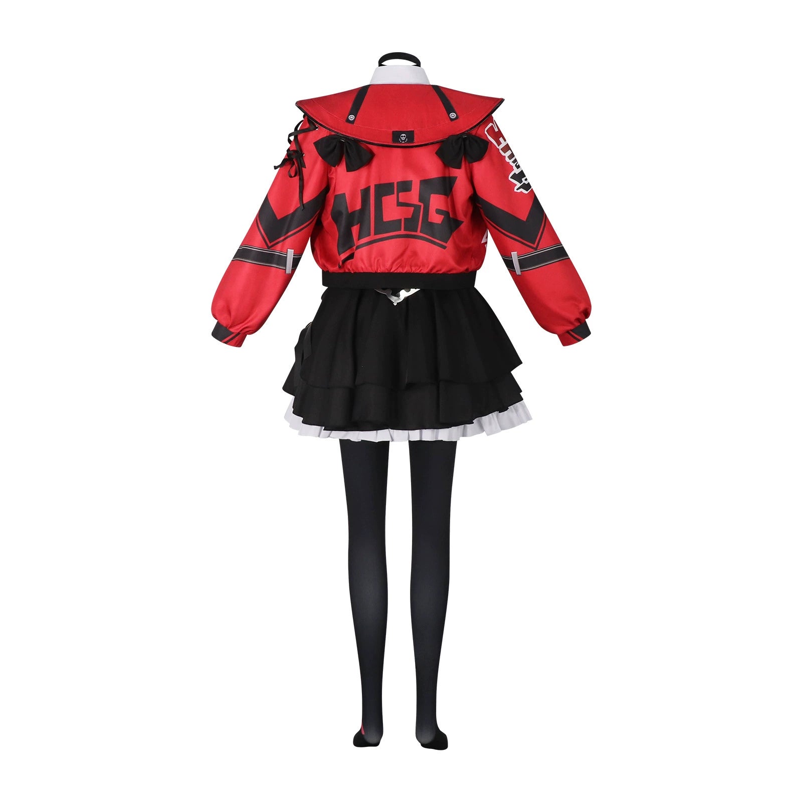Hong Hei Wai Tao Anthem Rote-Schwarze Jacke Cosplay Kostuem Damen