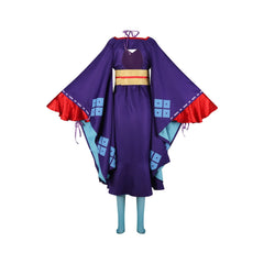 Tsukimi Kaguya Bühnen-Kimono Cosplay Kostuem Damen Lila
