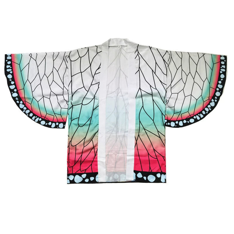 Tanjiro Kamado Demon Slayer Haori-Jacke Cosplay Kostuem Damen Schwarz Grün