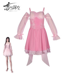 Yimeng Xinlan Love and Deepspace Pinkes Kleid Cosplay Kostuem Damen