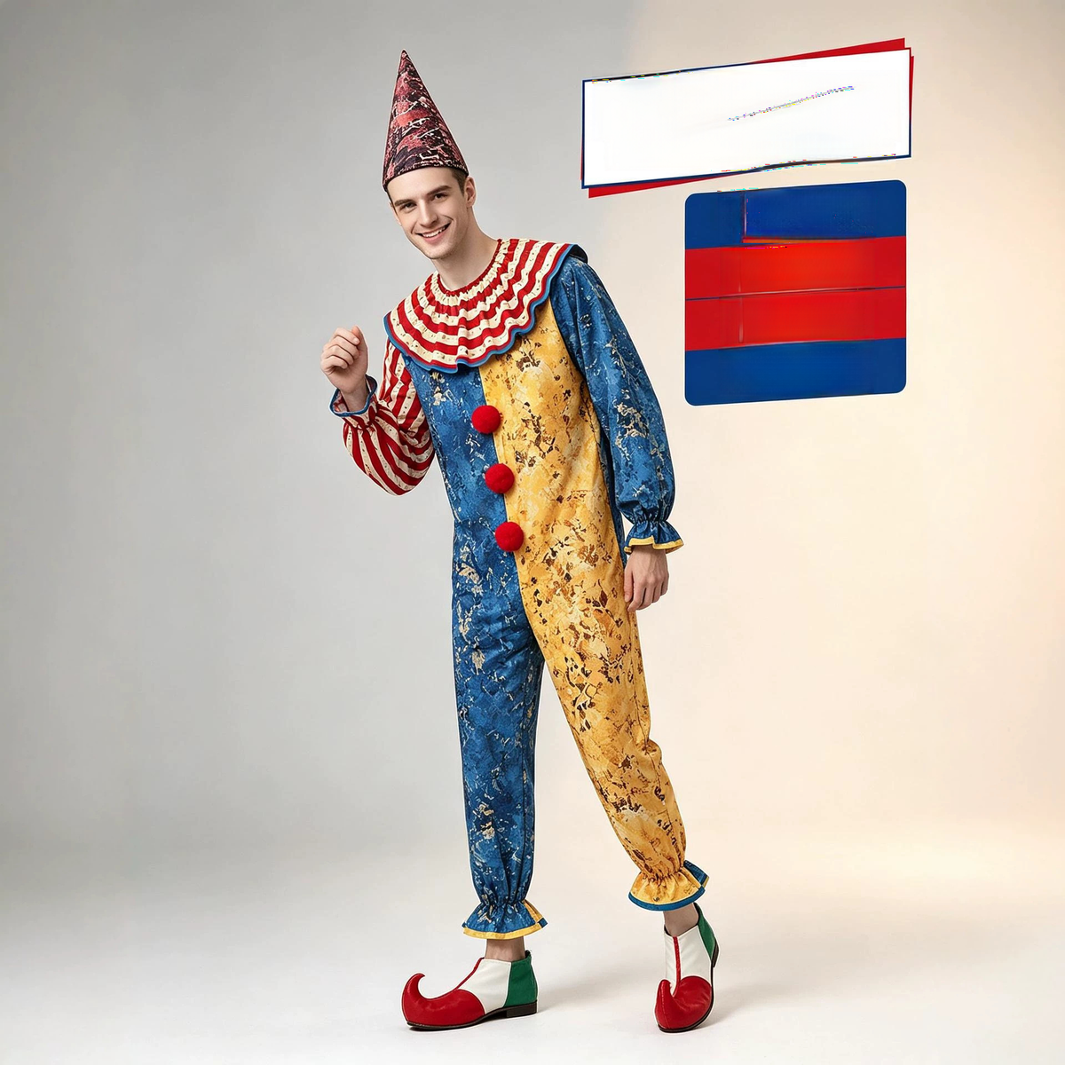 Kapuzen-Clown-Overall – Halloween-Jumpsuit für Party, UNISEX