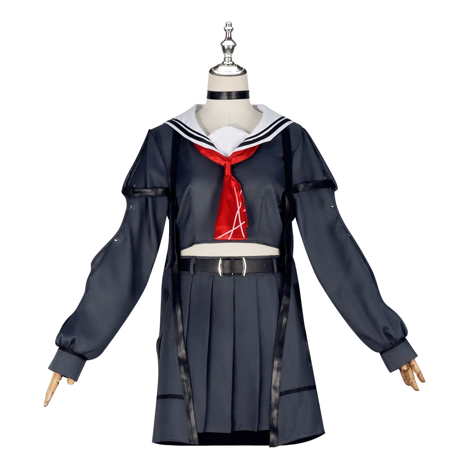 Chixia Wuthering Waves Matrosen-Uniform Cosplay Kostuem Damen Dunkelblau
