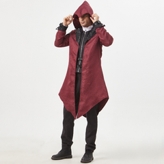 Patchwork-Kapuzenmantel – Stehkragen Jacke im Vintage-Stil, HERREN