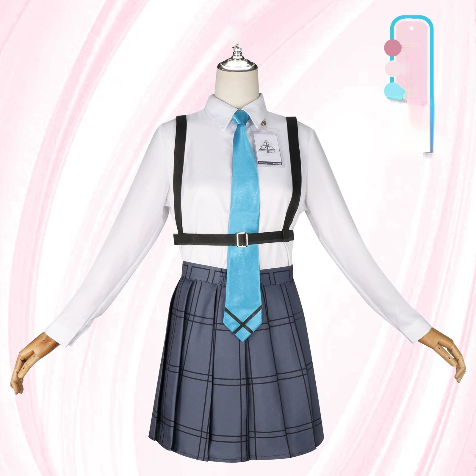 Takanashi Hoshino Blue Archive Schul-Set Cosplay Kostuem Damen Navyblau