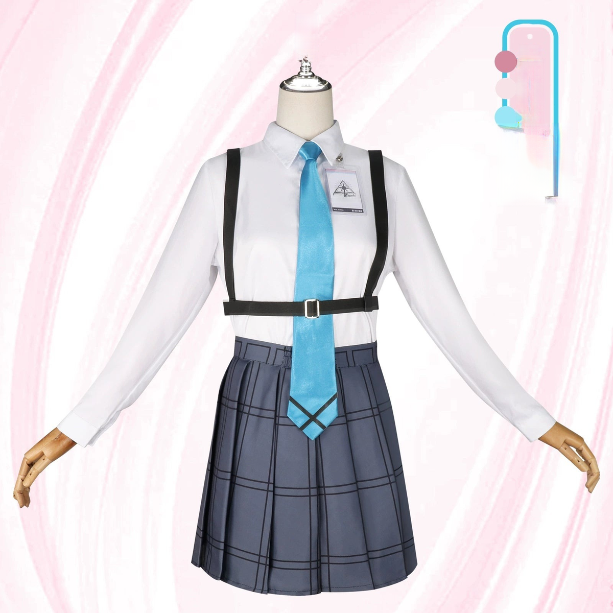 Takanashi Hoshino Blue Archive Schul-Set Cosplay Kostuem Damen Navyblau