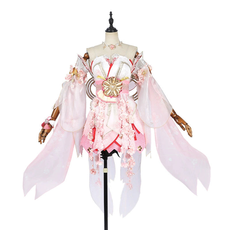 Hu Tao Naraka Bladepoint Kimono Cosplay Kostuem Damen Rosa