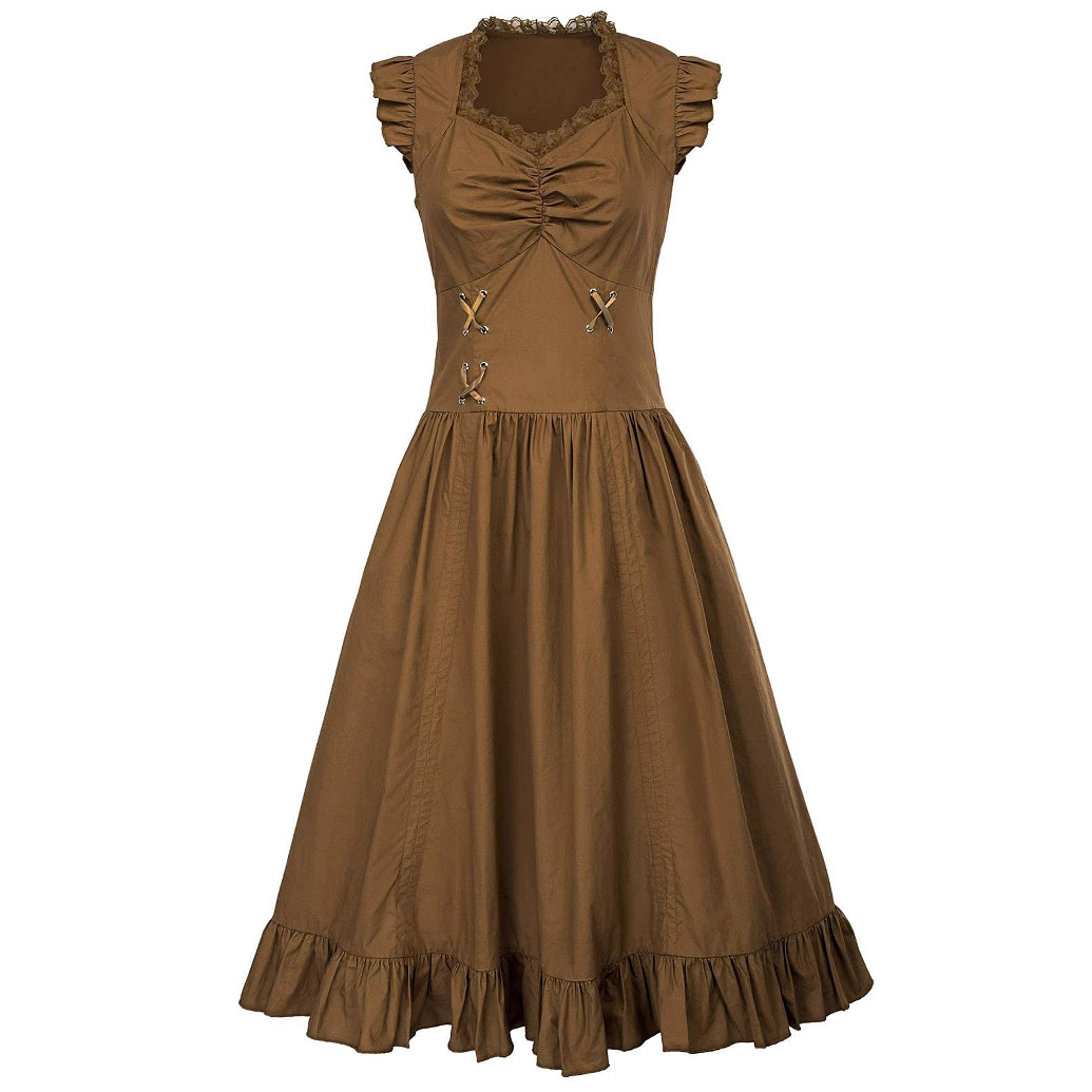 Viktorianisches Kleid ärmellos – Rüschenkleid, DAMEN