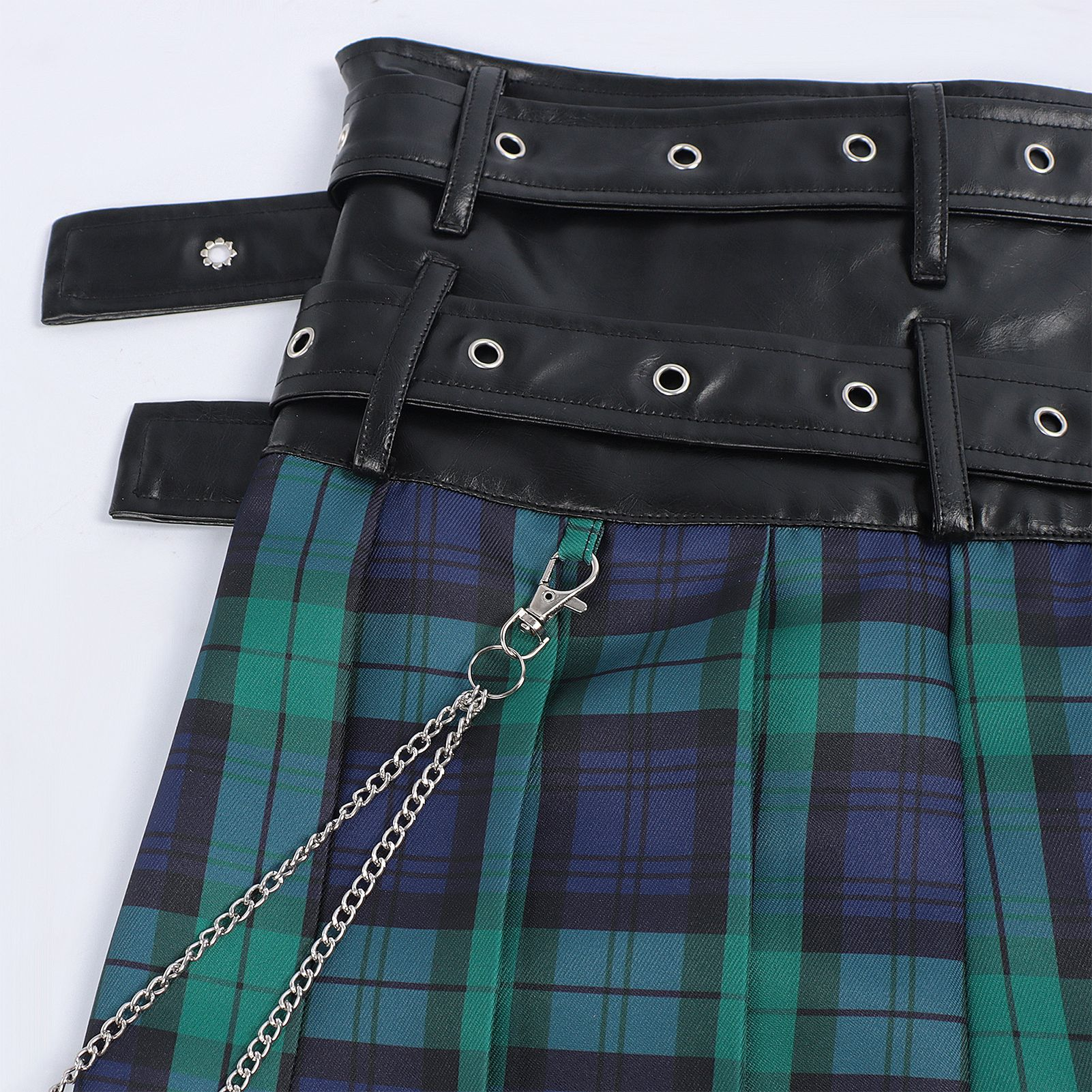 Karierten Faltenrock – Gothic Herrenrock für Dark Fashion, HERREN