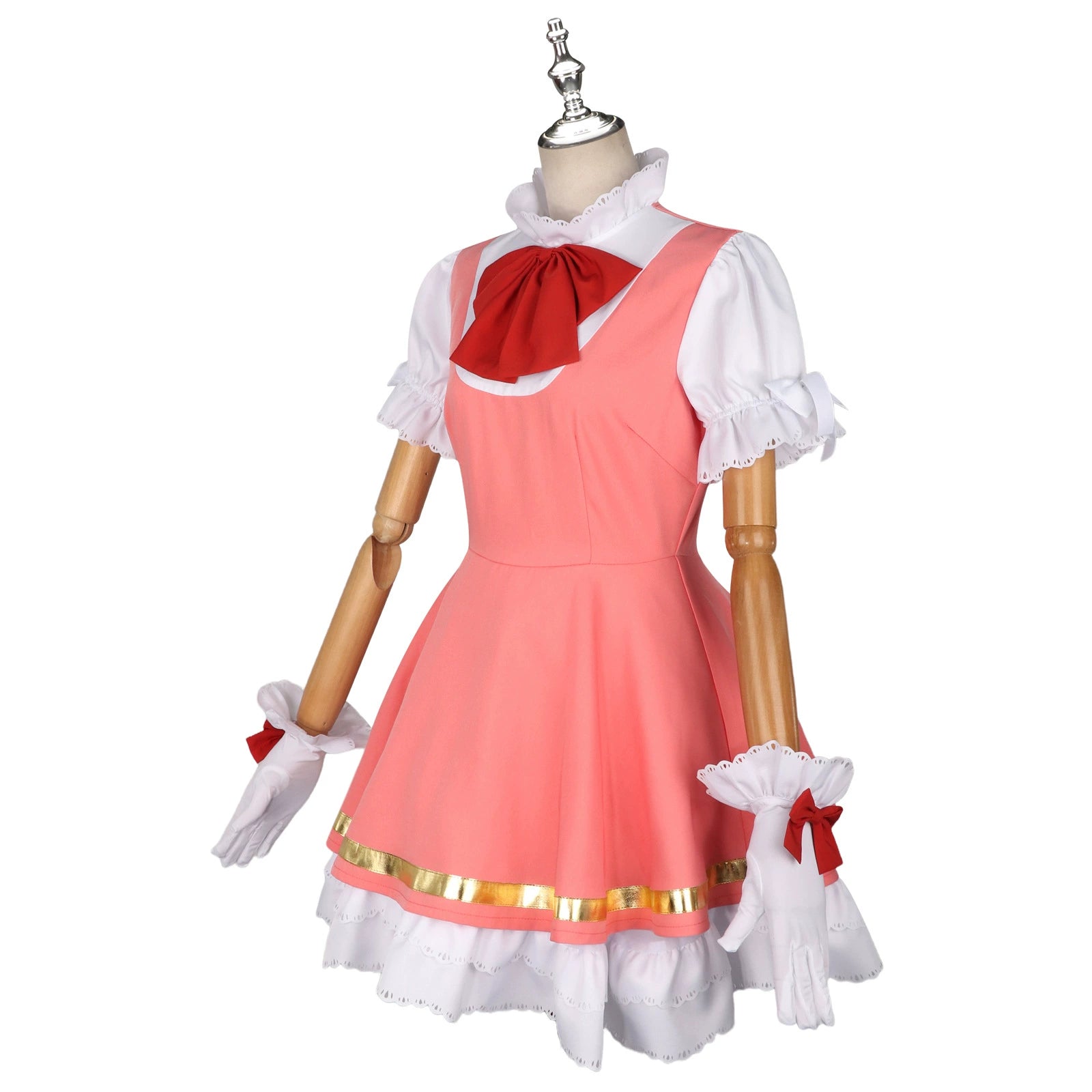 Sakura Kinomoto CardCaptor Sakura Rot-Weisses Kampfkleid Cosplay Kostuem Damen