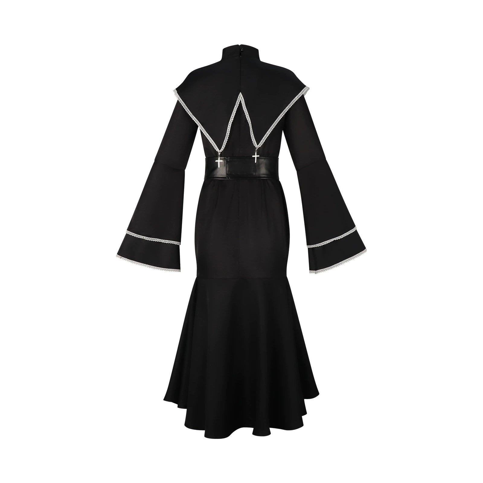 Hatsune Miku Project Sekai Nonnen-Kleid Cosplay Kostuem Damen Schwarz Weiß