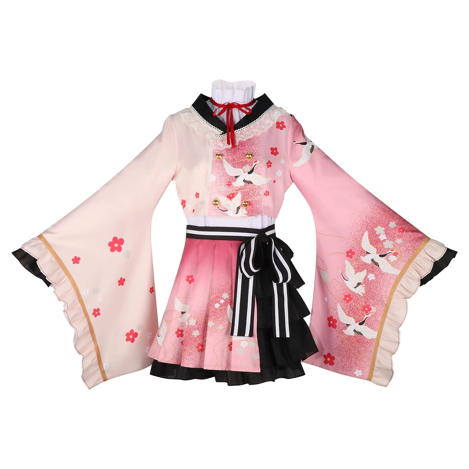 Akiyama Mizuki Project Sekai Fest-Kimono Cosplay Kostuem Damen Rosa