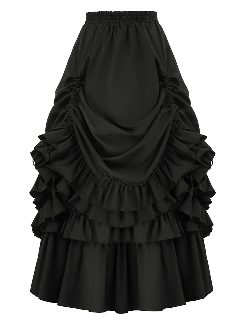 Gothic Viktorianischer Rock – Rüschen-Minirock für Renaissance & Halloween, DAMEN