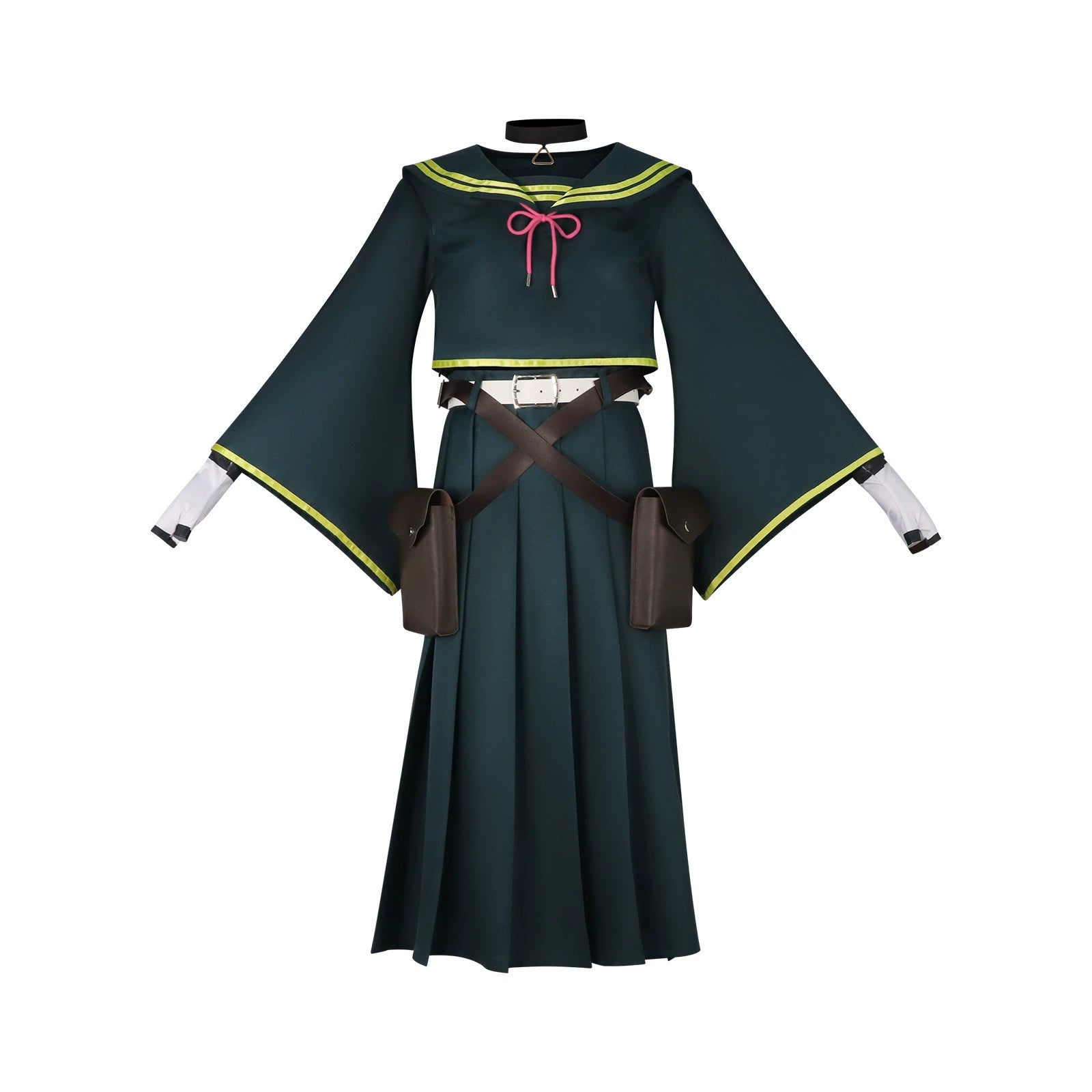 Kie Death Account Green JK Uniform Cosplay Kostuem Damen