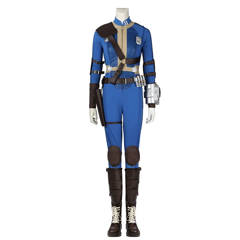 Lucy Fallout Overall Protektoren Cosplay Kostuem Damen Blau