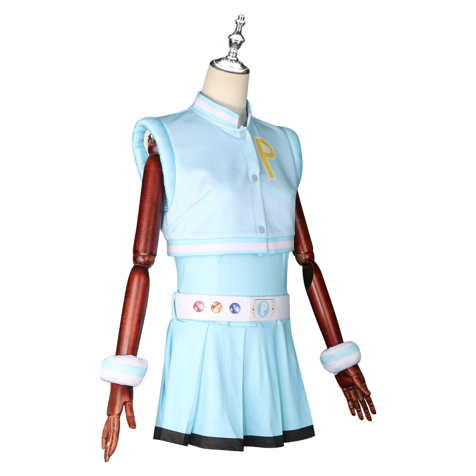 Blossom Bubbles Buttercup Powerpuff Girls Drei-Farben Kleid Set Cosplay Kostuem Damen