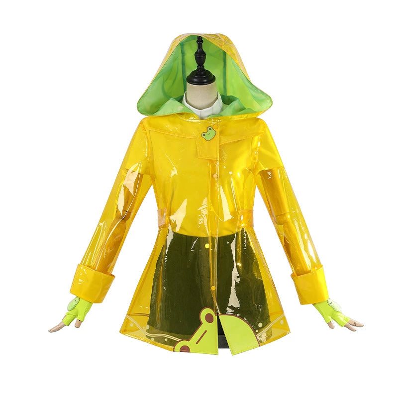 Mei Overwatch Regenjacke Cosplay Kostuem Damen Gelb Gruen