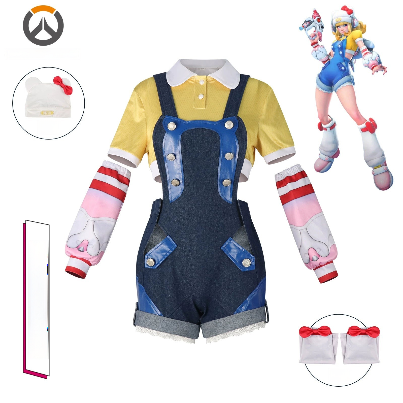 Juno Kitty Overwatch Kitty Latzhose Set Cosplay Kostuem Damen