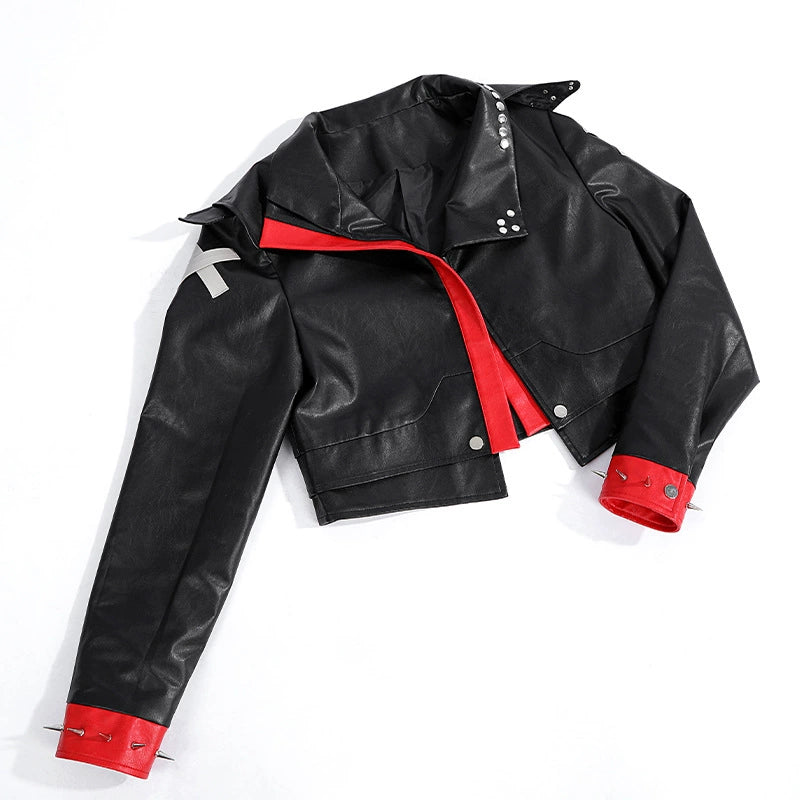 Vi League of Legends Lederjacken-Outfit Cosplay Kostuem Damen Schwarz