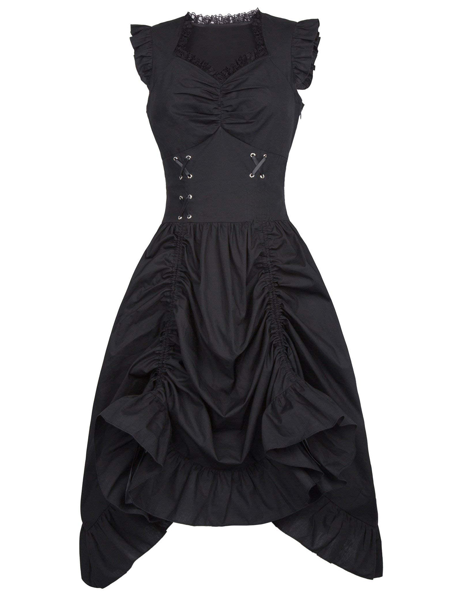 Viktorianisches Kleid ärmellos – Rüschenkleid, DAMEN
