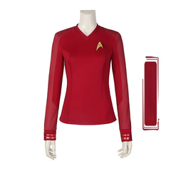 Christopher Pike Star Trek Uniform Cosplay Kostuem Damen Rot