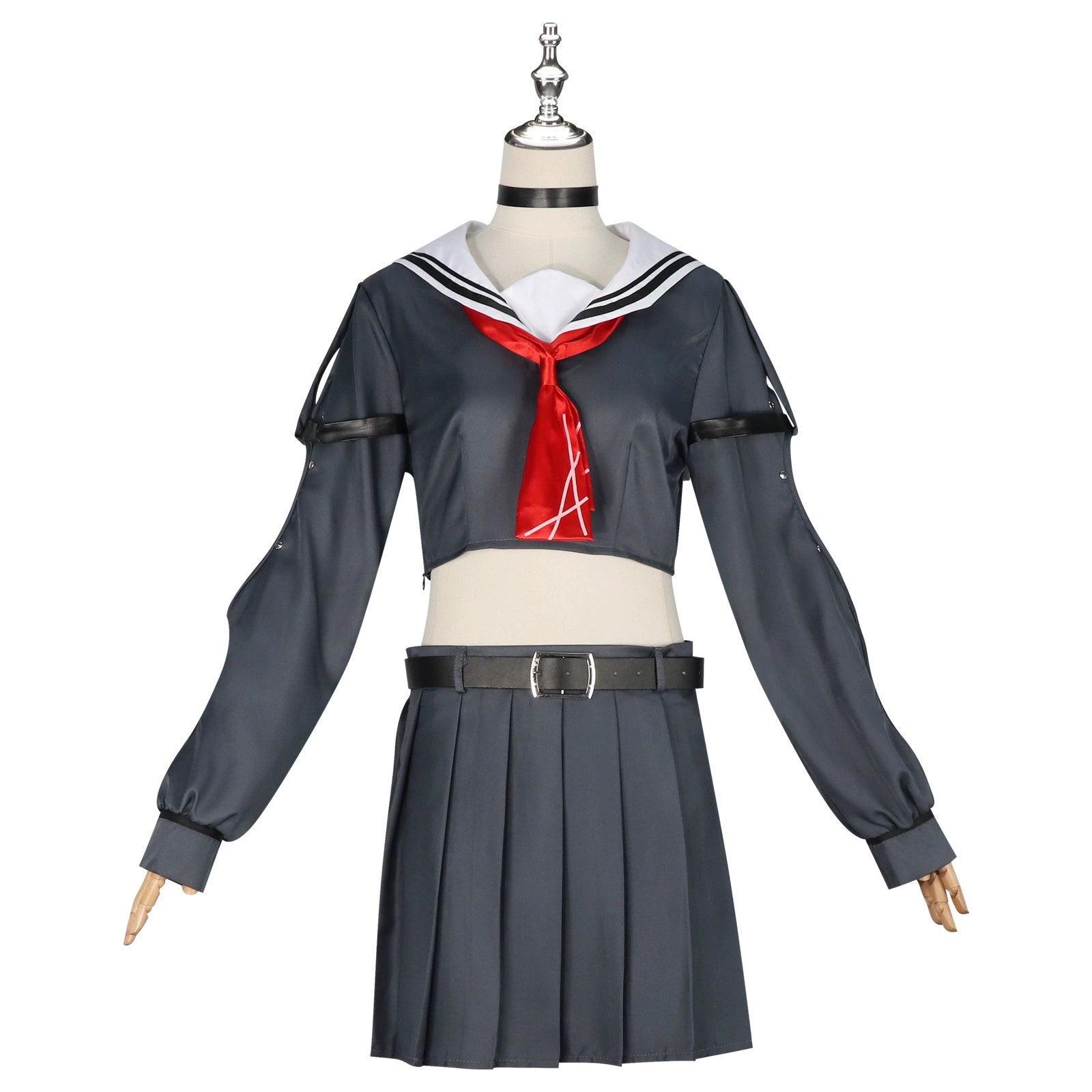 Chixia Wuthering Waves Matrosen-Uniform Cosplay Kostuem Damen Dunkelblau