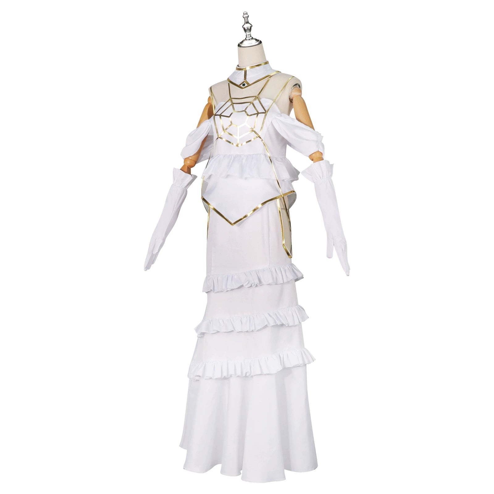 Albedo Overlord Weisses Gothic Kleid Cosplay Kostuem Damen