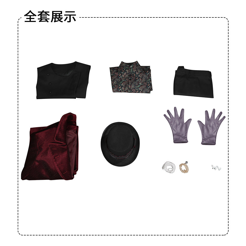 willy wonka handschuhe Charlie and the Chocolate Factory Willy Wonka Cosplay Kostüm Set – CosplayDirekt