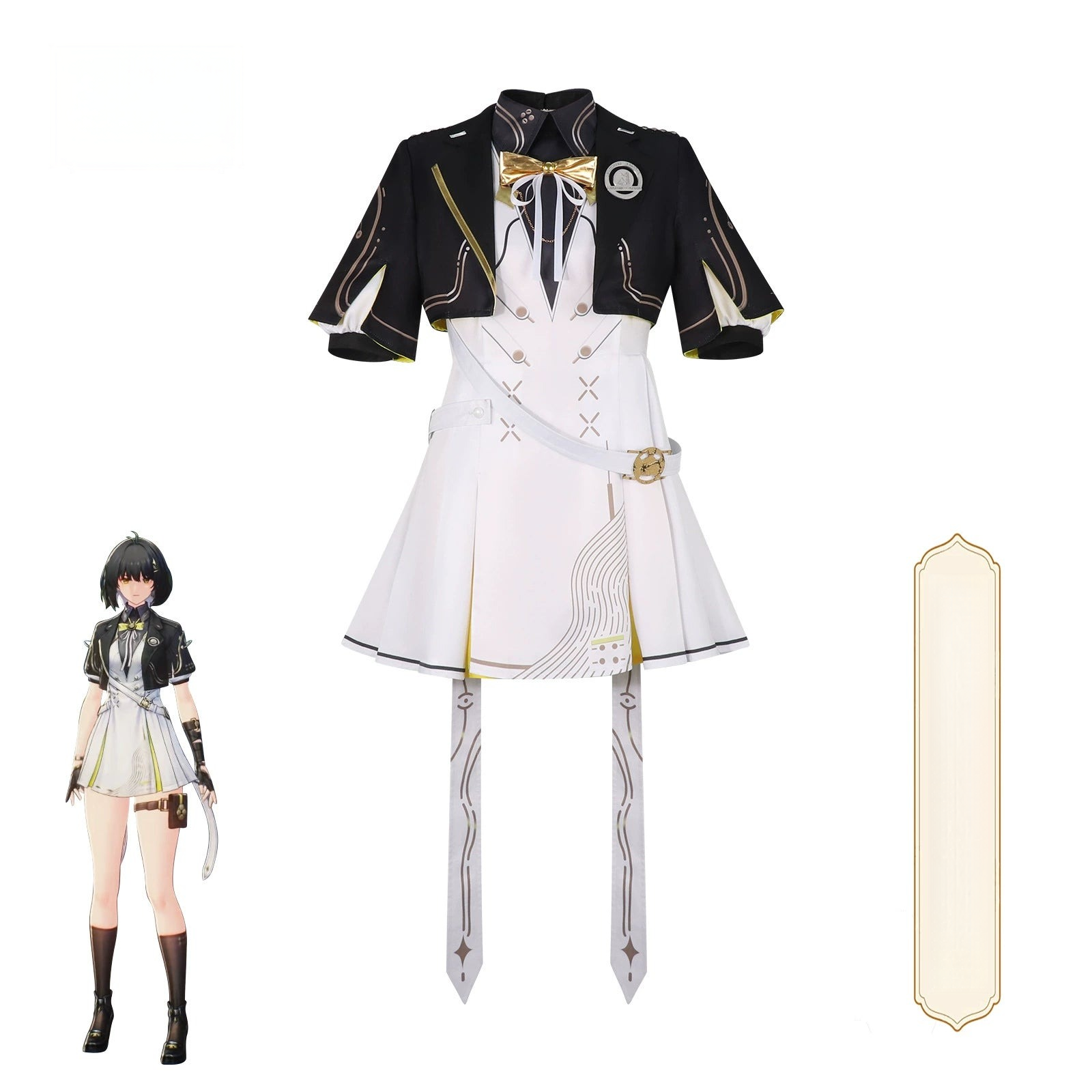 Rover Wuthering Waves Schuluniform Cosplay Kostuem Damen Schwarz Weiß