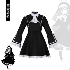 Shinonome Ena Project Sekai Nonnen-Kleid Cosplay Kostuem Damen Schwarz