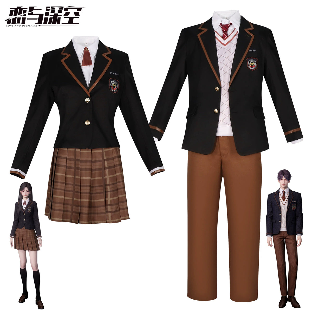 Xia Yizhou Love and Deepspace Anzug Set Cosplay Kostuem Damen
