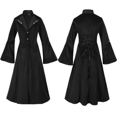 Gothic-Mantel DAMEN – Spitzentaschen mit Kragen, lang