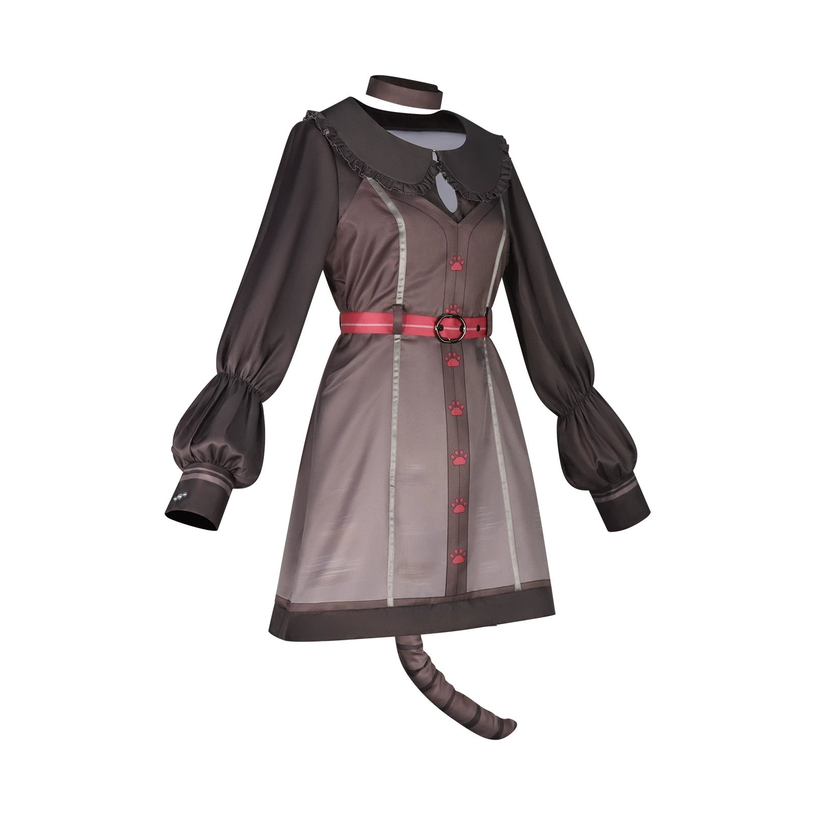 Akiyama Mizuki Project Sekai Katzen-Kleid Cosplay Kostuem Damen Grau