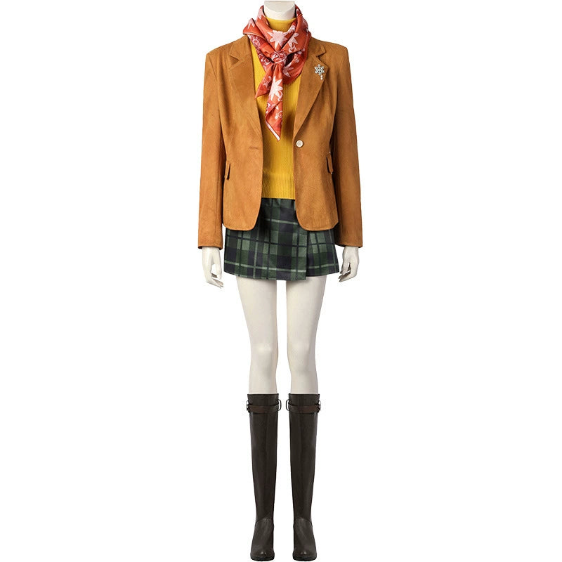 Ashley Resident Evil Outfit Cosplay Kostuem Damen Gruen Gelb
