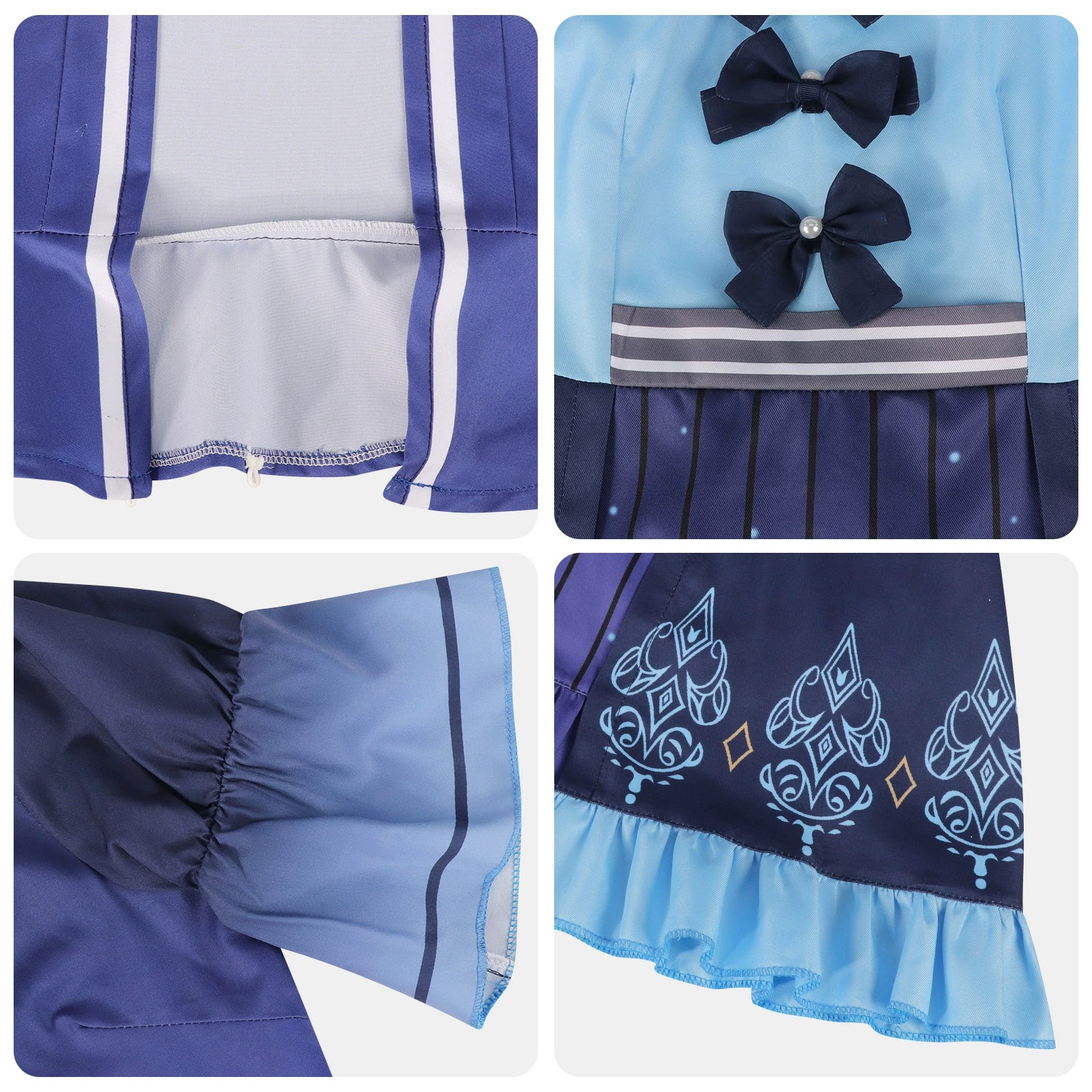 Akiyama Mizuki Project Sekai Bühnen-Kleid Cosplay Kostuem Damen Rosa Blau
