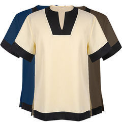 Schlitzsaum-Hemd SALE – Renaissance Kurzarm-Hemd, HERREN