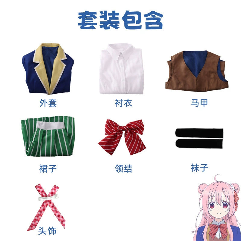 Satou Matsuzaka Happy Sugar Life Sommerkleid-Set Cosplay Kostuem Damen