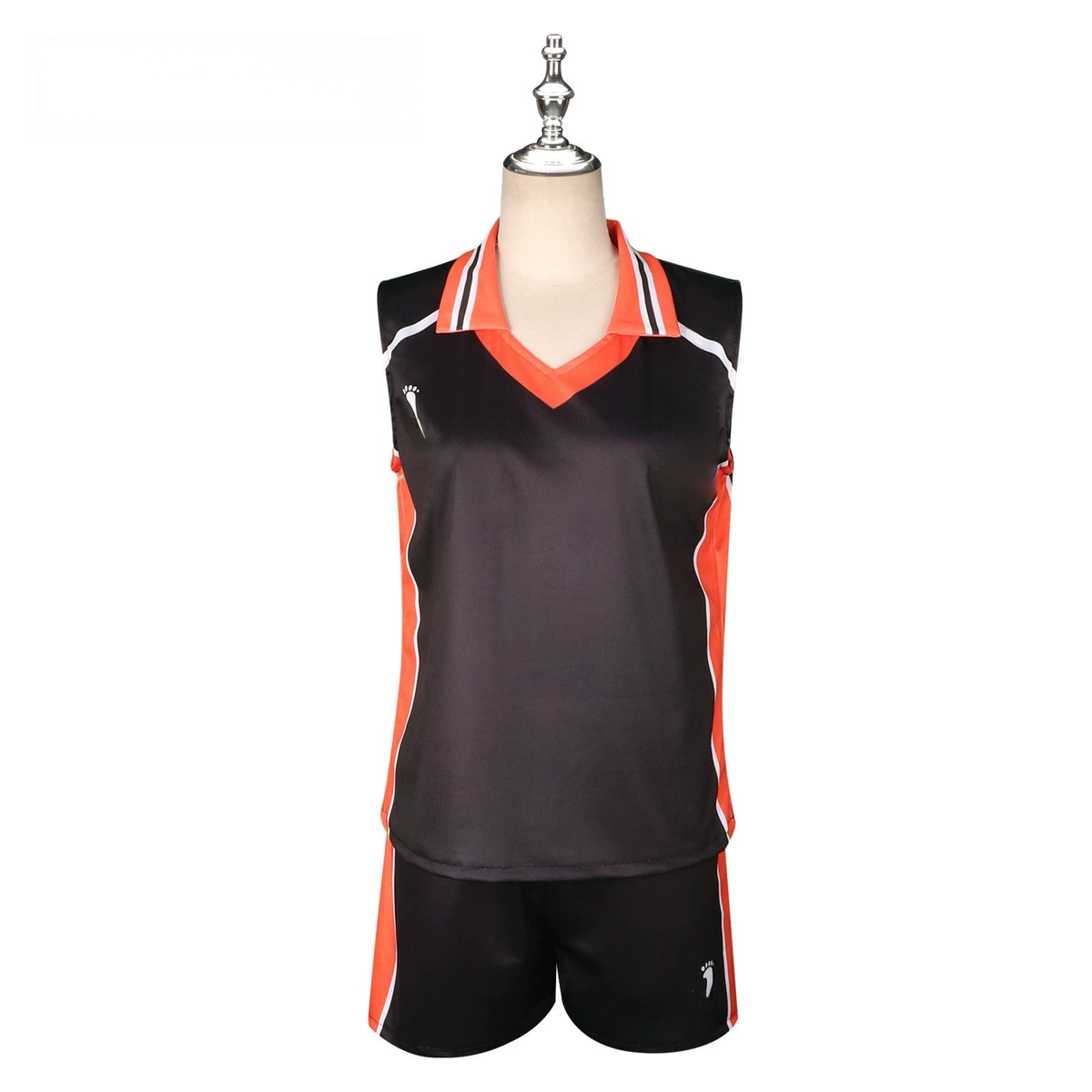 Shimizu Kiyoko Haikyuu Volleyball-Outfit Cosplay Kostuem Damen Schwarz Orange