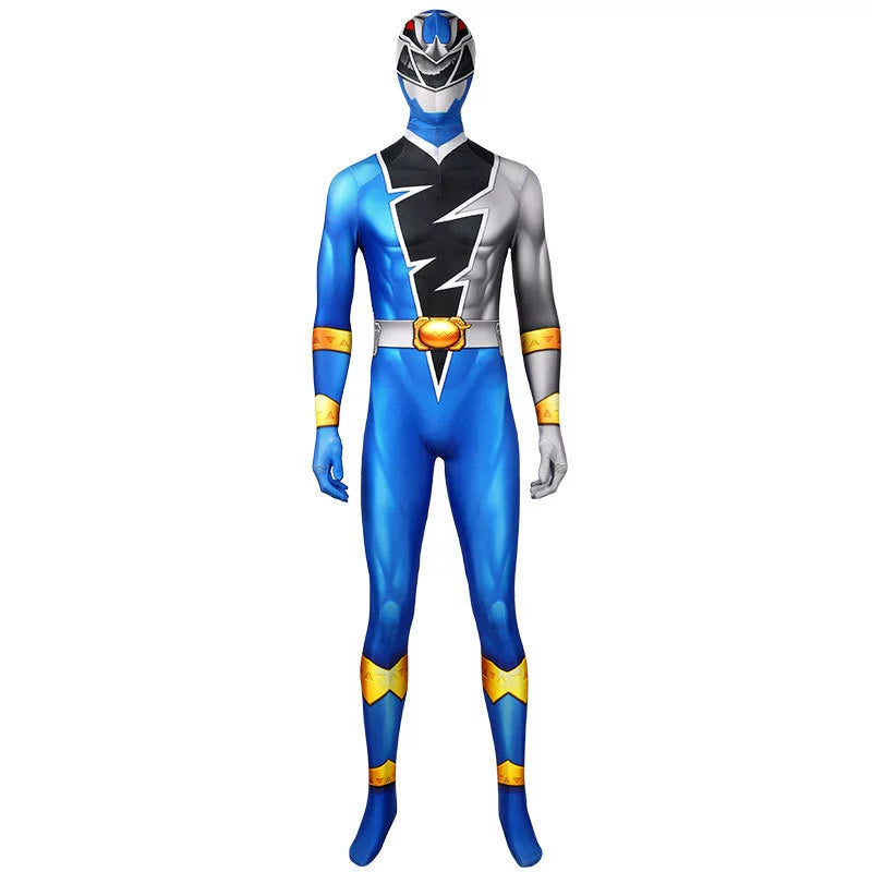 Ryusoulger Power Rangers Anzug Cosplay Kostuem Damen Blau Gold