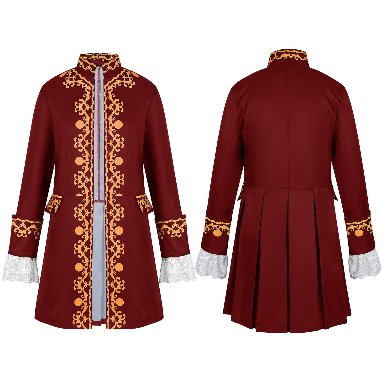 Prinzen-Mantel – europäischer Blazer mit Ornament für Bühne & Halloween, HERREN