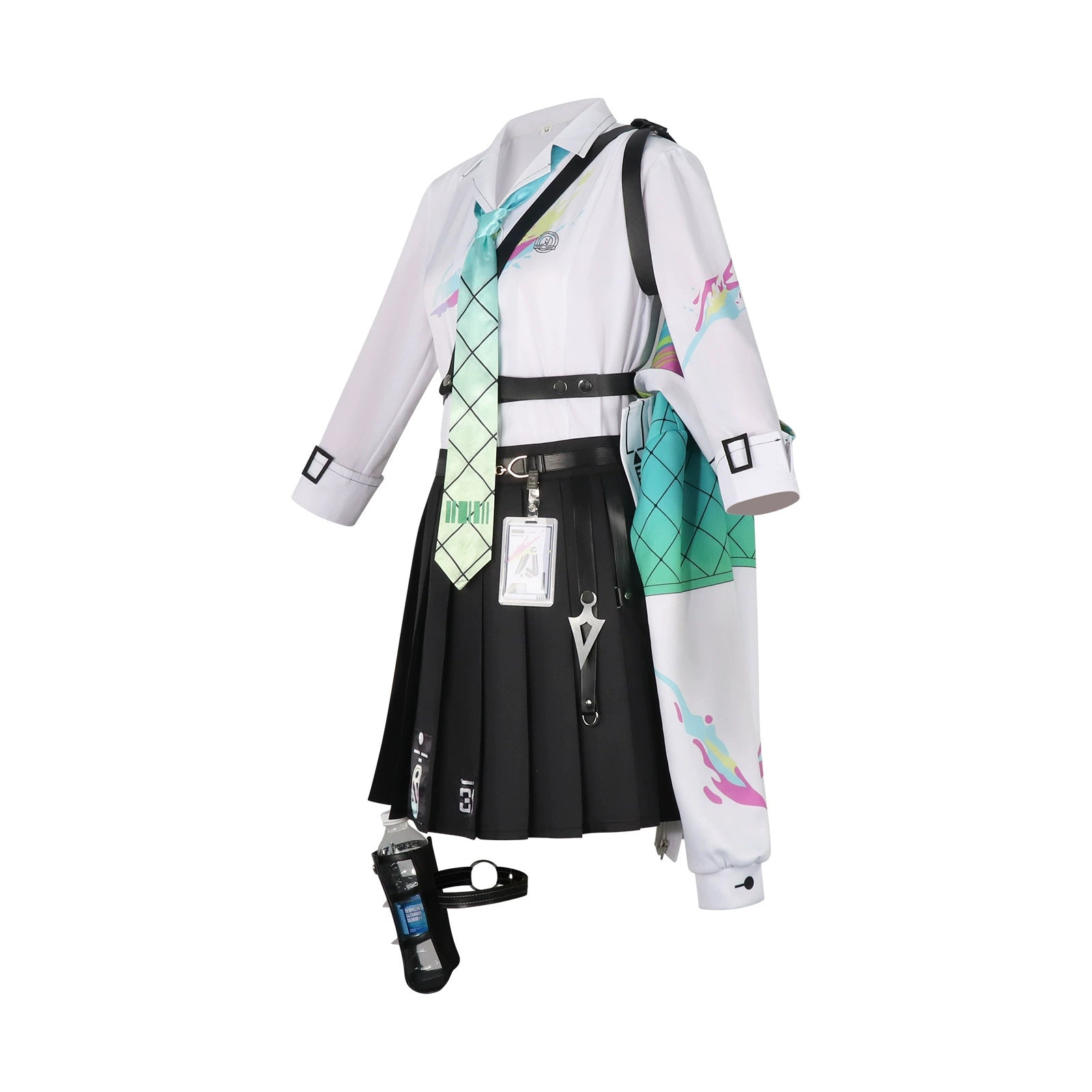 Wuthering Waves Schuluniform Cosplay Kostuem Damen Weiß Schwarz