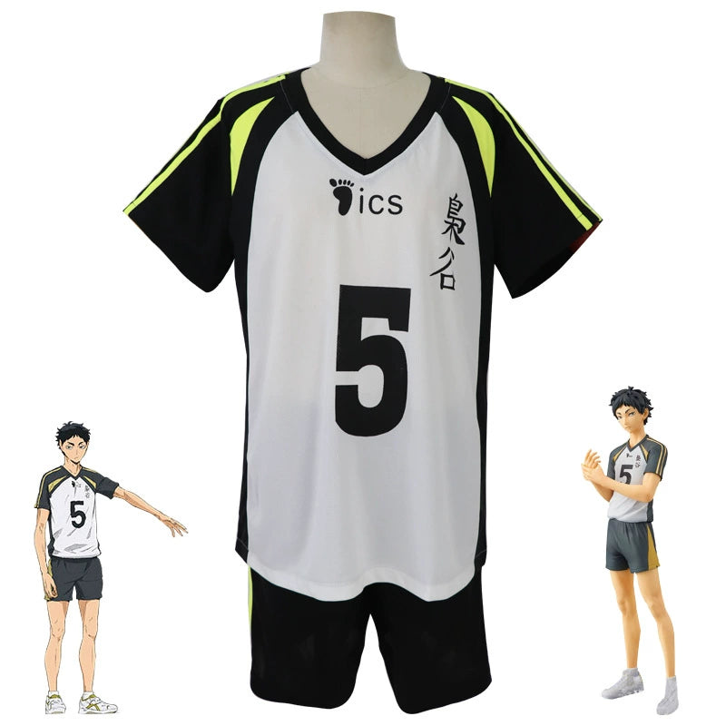 Akaashi und Bokuto Haikyuu Volleyball-Jersey Cosplay Kostuem Damen