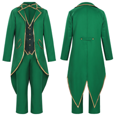 Irischer Gothic-Mantel – Kleeblatt-Anzug mit Zipfelmütze für St. Patrick, HERREN