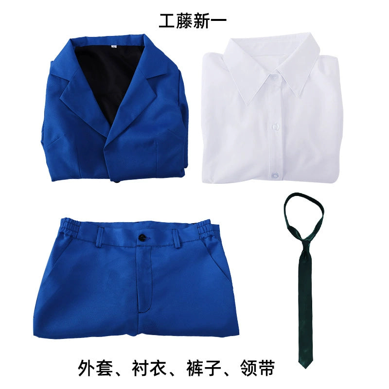 Shinichi Kudo Detective Conan Detektiv Outfit Cosplay Kostuem Damen