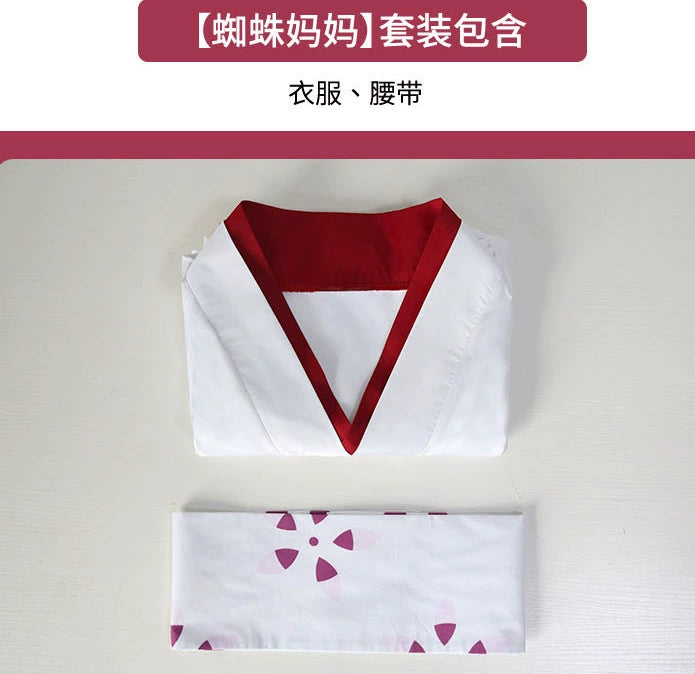 Demon Slayer Charaktere Kimono-Set Cosplay Kostuem Damen Weiß Rot