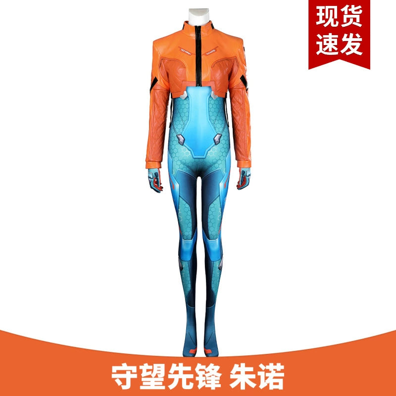 Juno Overwatch Anzug Cosplay Kostuem Damen Orange