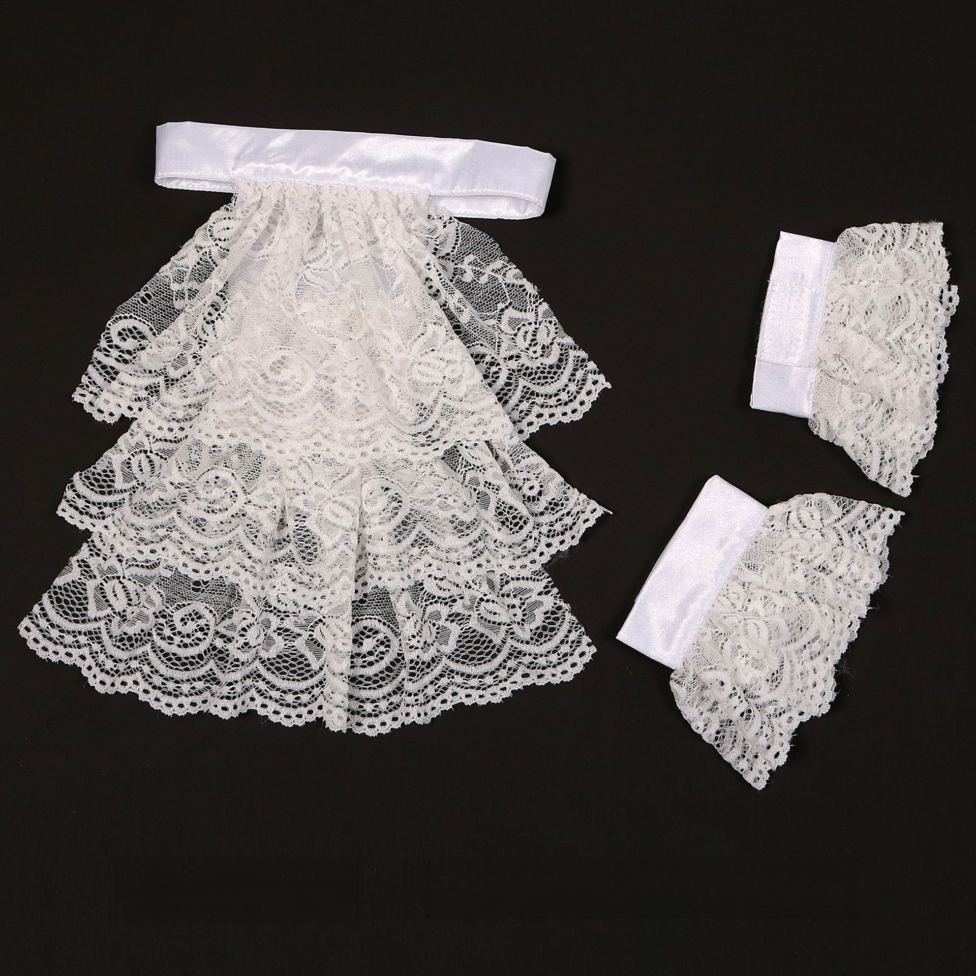 Fake-Kragen Kollektion – 8 viktorianische Jabot & Spitzenkragen, Einheitsgröße